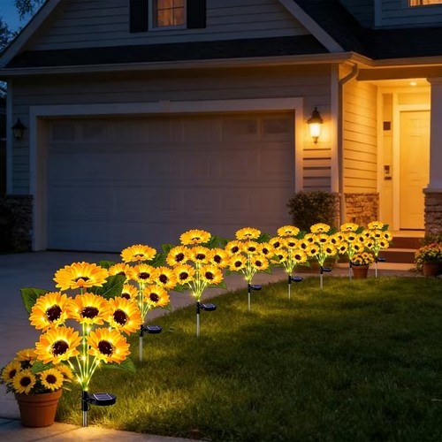 6stk sonnenblume solarleuchten - sonnenblume,